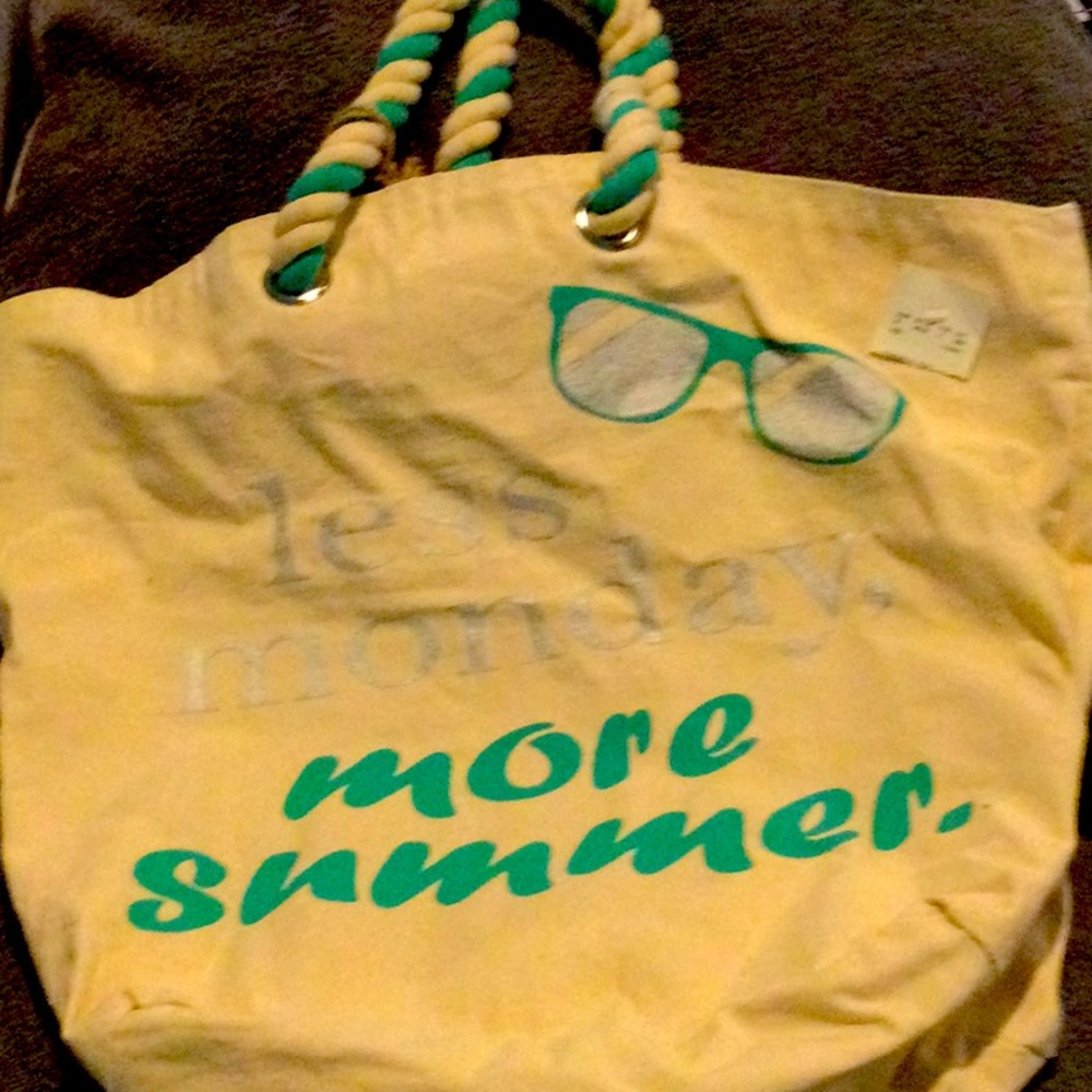 New with tags beach tote bag less Monday more summer